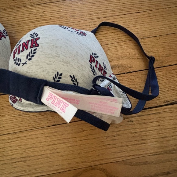 NWOT Victoria’s Secret push up bra bra 34 C light grey / navy - Picture 5 of 6